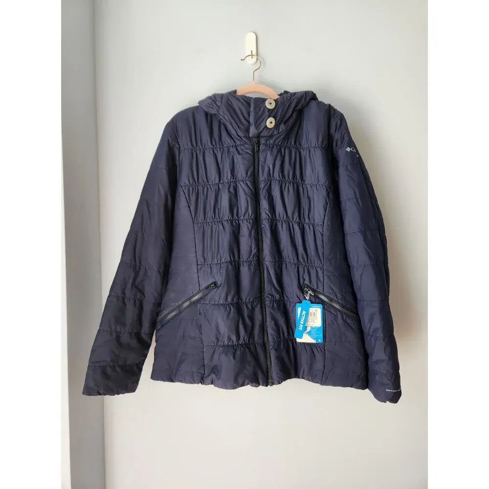 NWT Columbia Women's Copper Crest II Hooded Jacket Coat Blue XL
